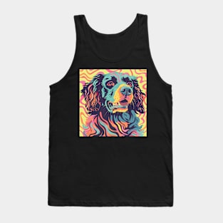 70s Curly-coated Retriever Vibes: Pastel Pup Parade Tank Top